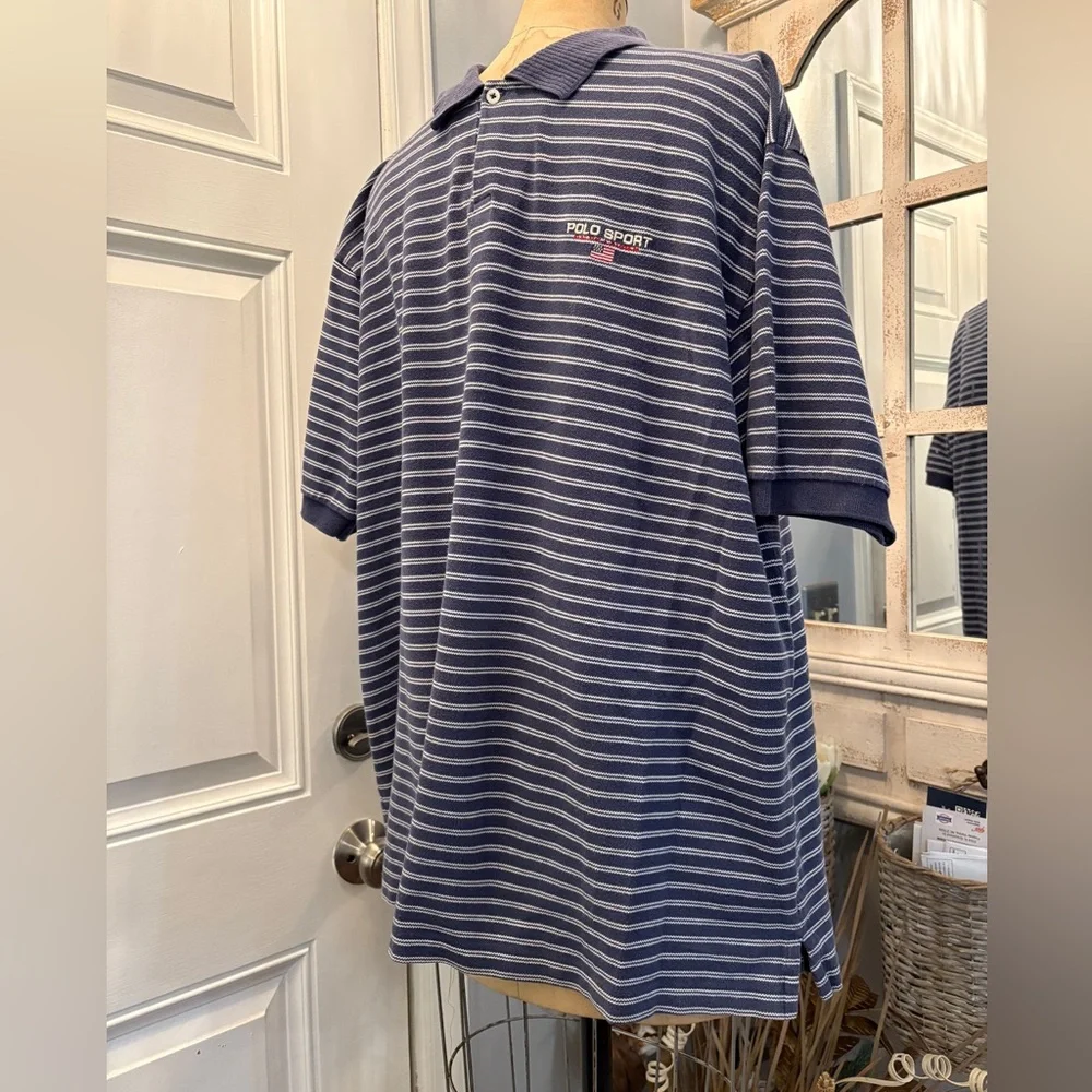 Polo‎ by Ralph Lauren Men's Blue Striped Shirt Casual Leisure Size XXL